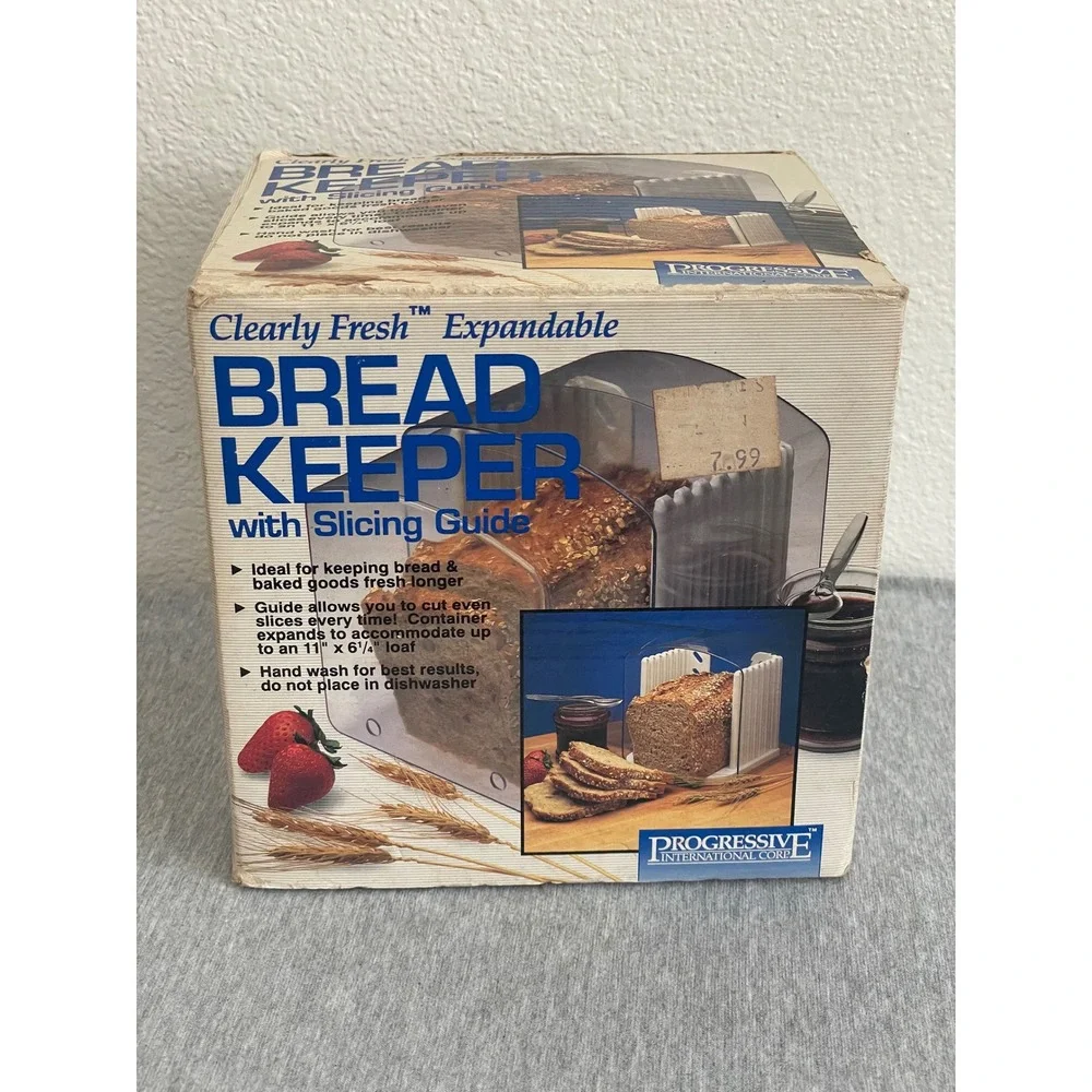 Progressive International Expandable Bread Keeper Slicing Guide GBK-9 Clear EX